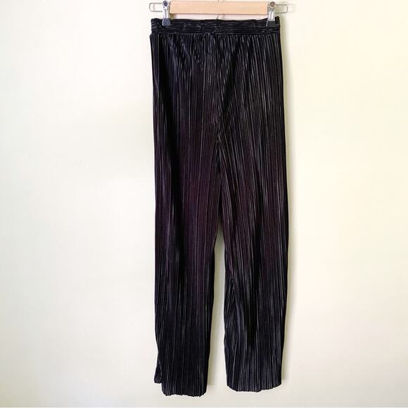 21 Saints | Satin Pleated Pull-on Pants Dressy Party Flowy Black Small - Picture 4 of 6